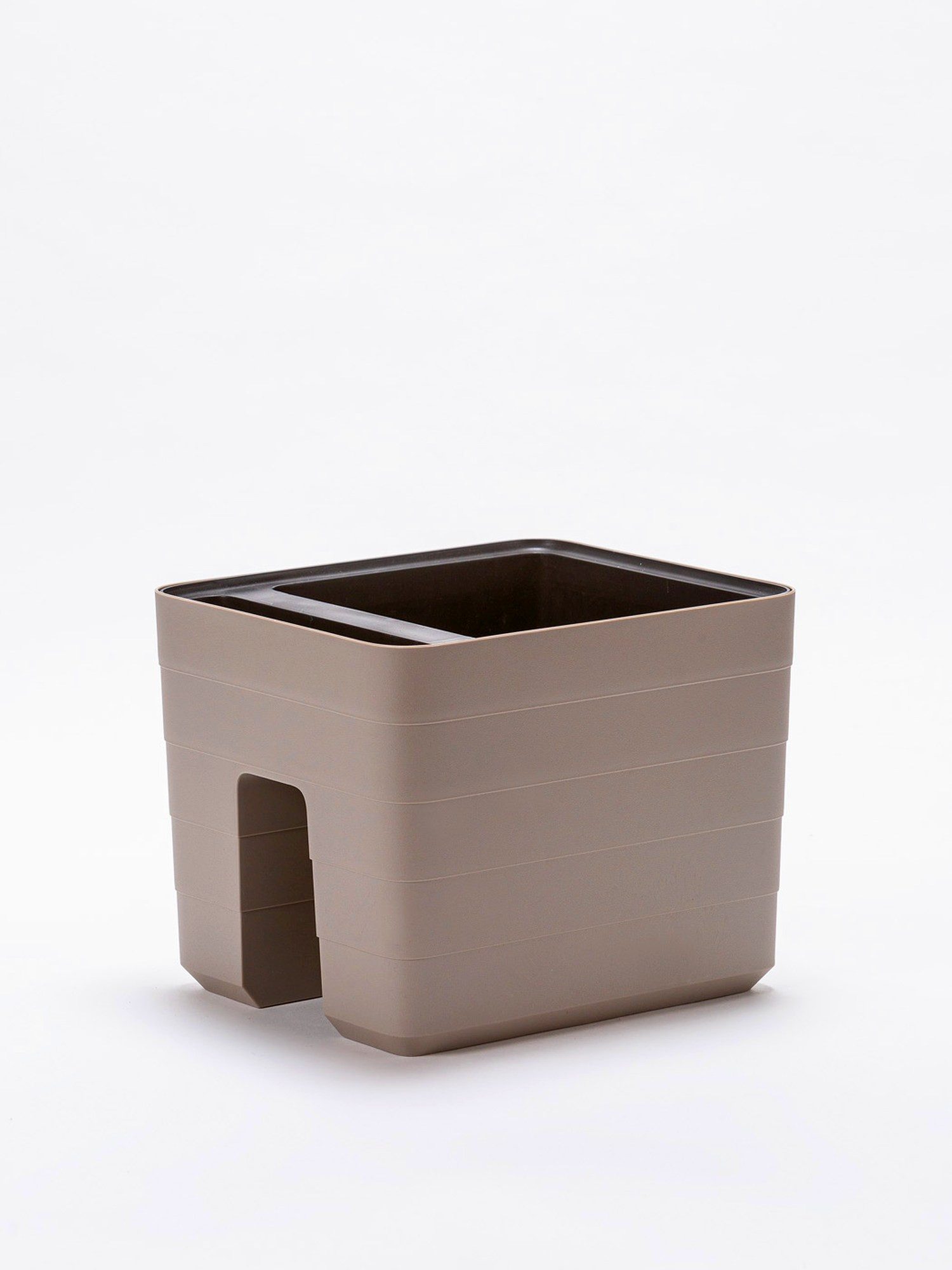 PLASTIA Blumentopf Plastia Blumenkasten Berberis Geländertopf Wasserspeicher Taupe