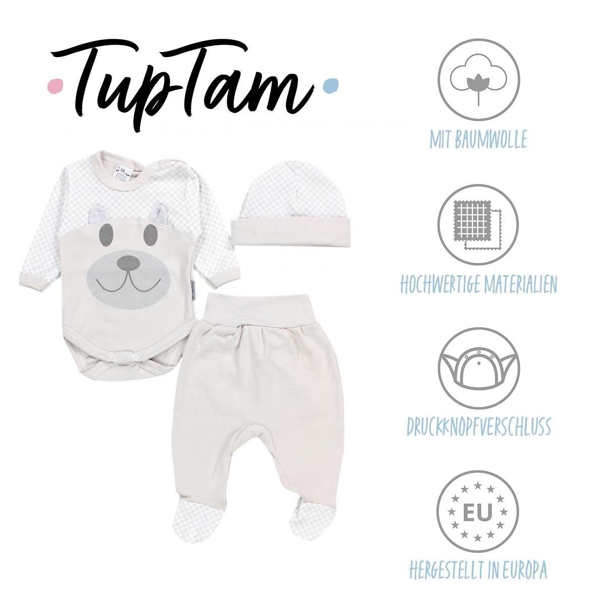 TupTam Langarmbody Baby Kleidung Set Body Strampelhose Mütze Bekleidungsset