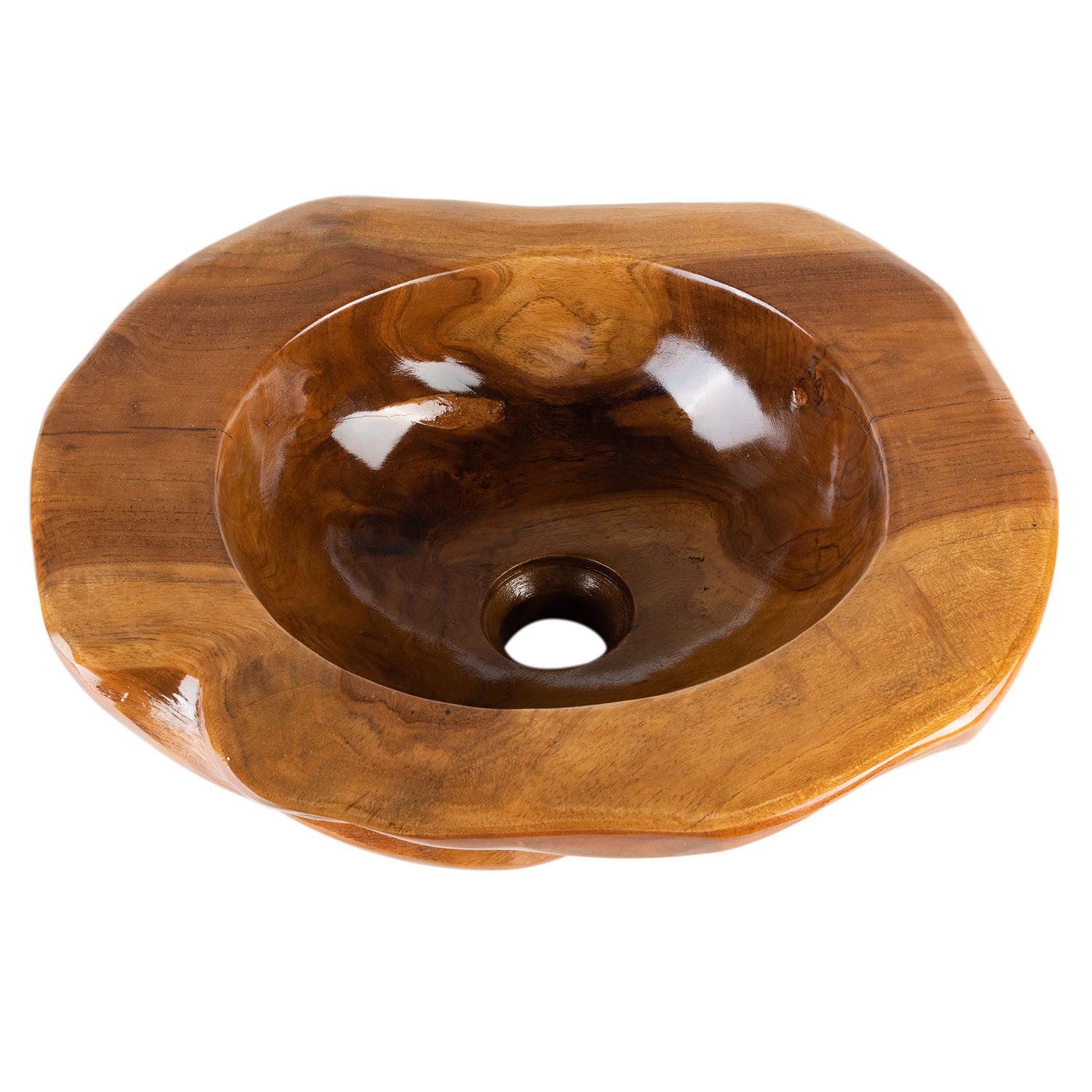 wohnfreuden Aufsatzwaschbecken Teakholz Waschbecken 45 cm (Kein Set), NEW-4113