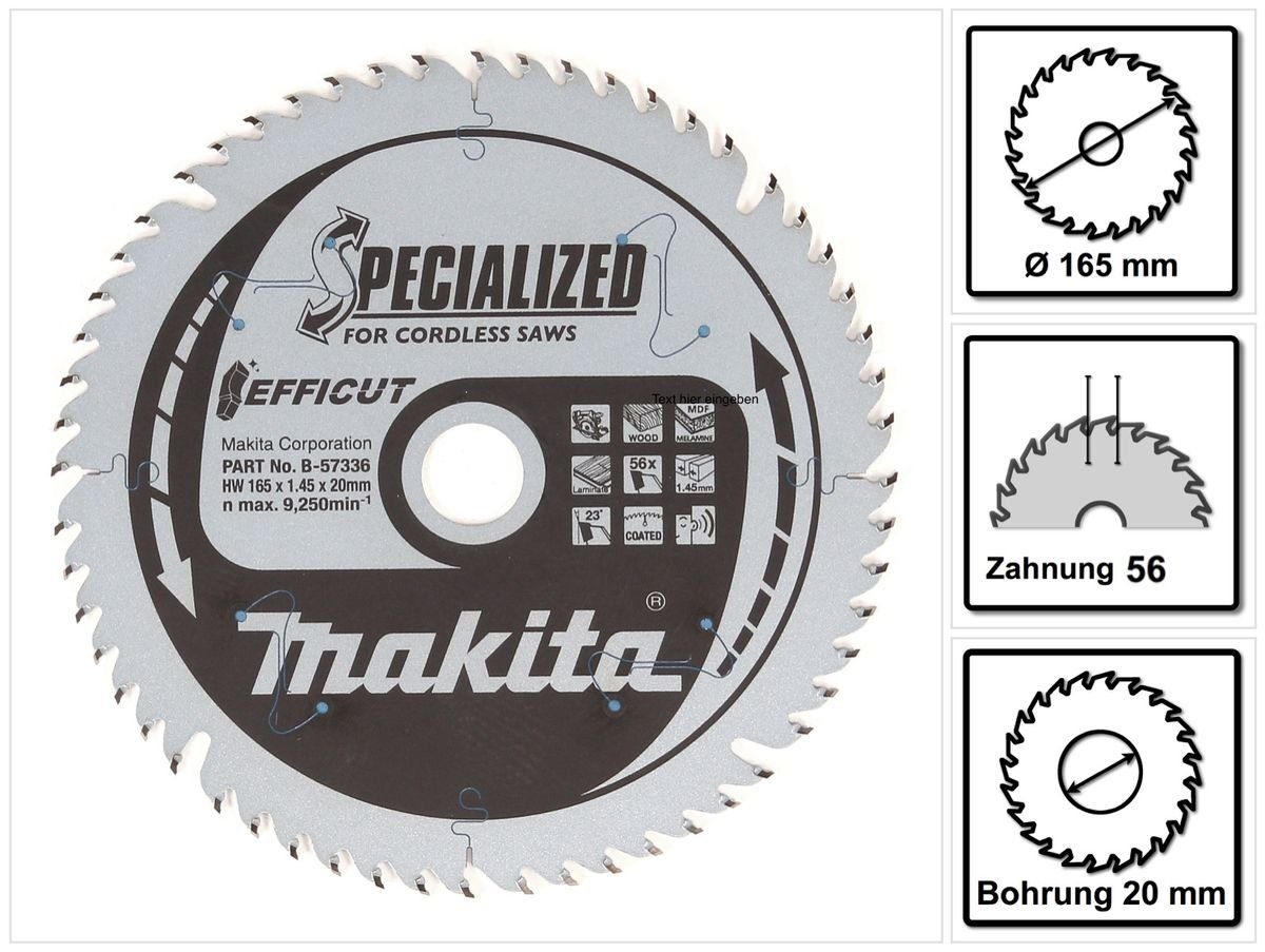 Makita Kreissägeblatt EFFICUT Kreissägeblatt für Holz 165 x 20 x 1,45 mm 56 günstig online kaufen