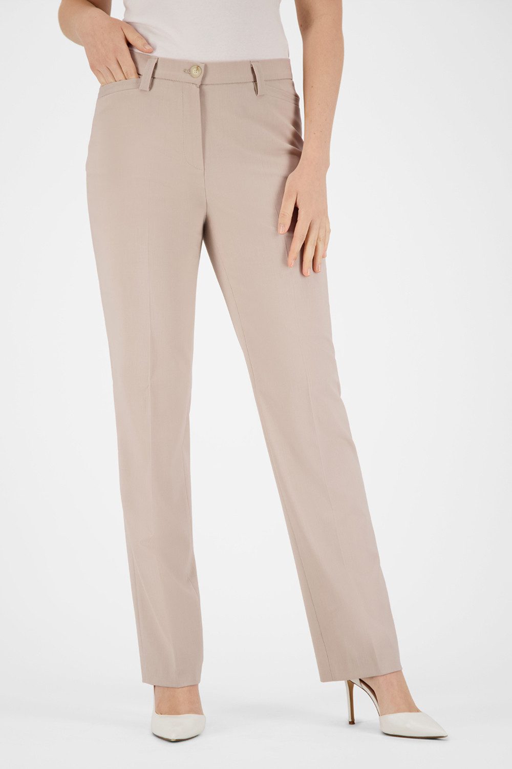 Atelier GARDEUR Loose-fit-Jeans KAYLA-602111-1014 Special Fit Damenhose braun beige Wollmischung mit 5% Elasthan für dezenten Stretch