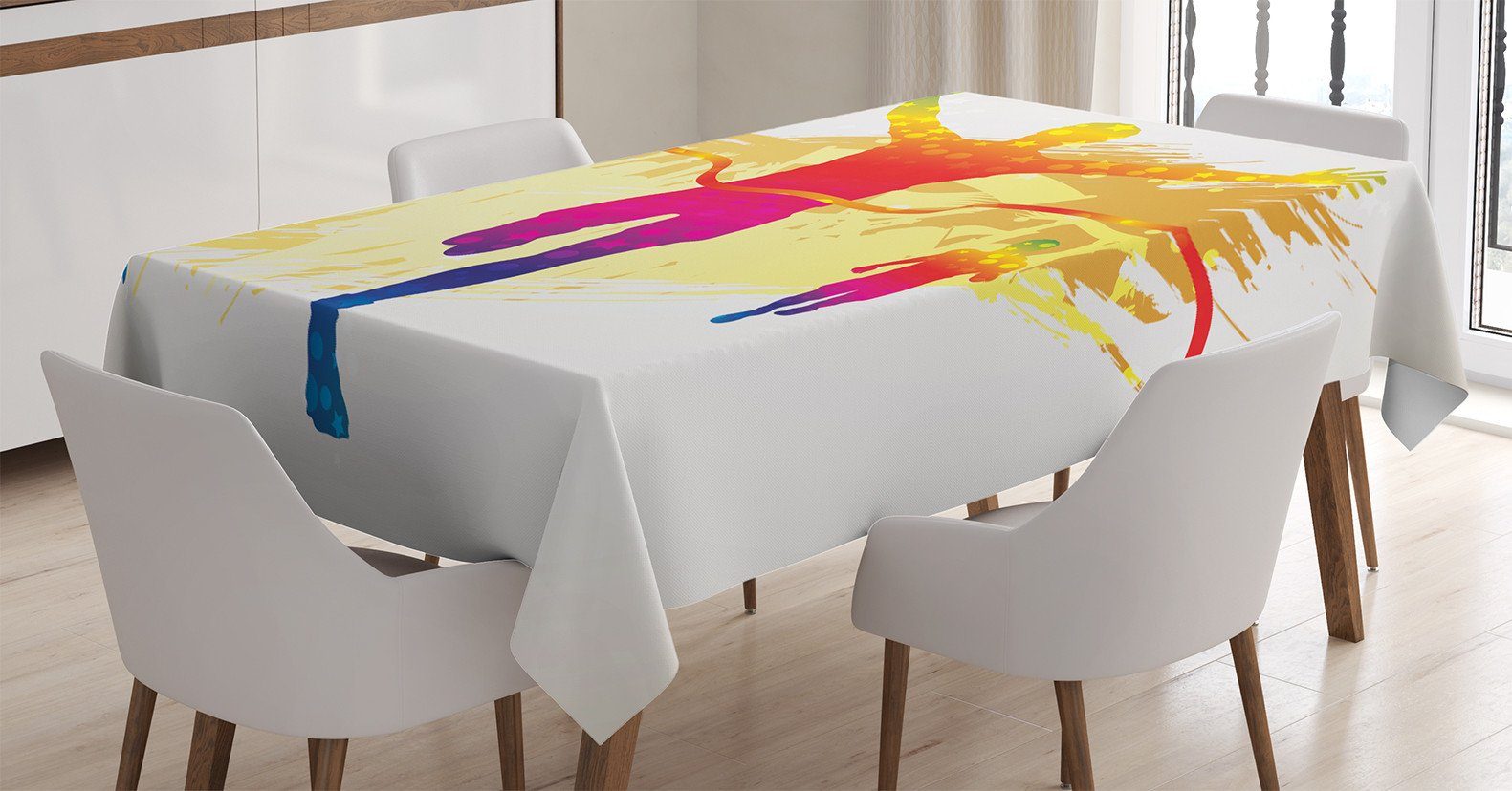 Waschbar Tischdecke den Klare Farben, Außen Abakuhaus Farbfest Man Winner geeignet Für Grunge Silhouette Bereich
