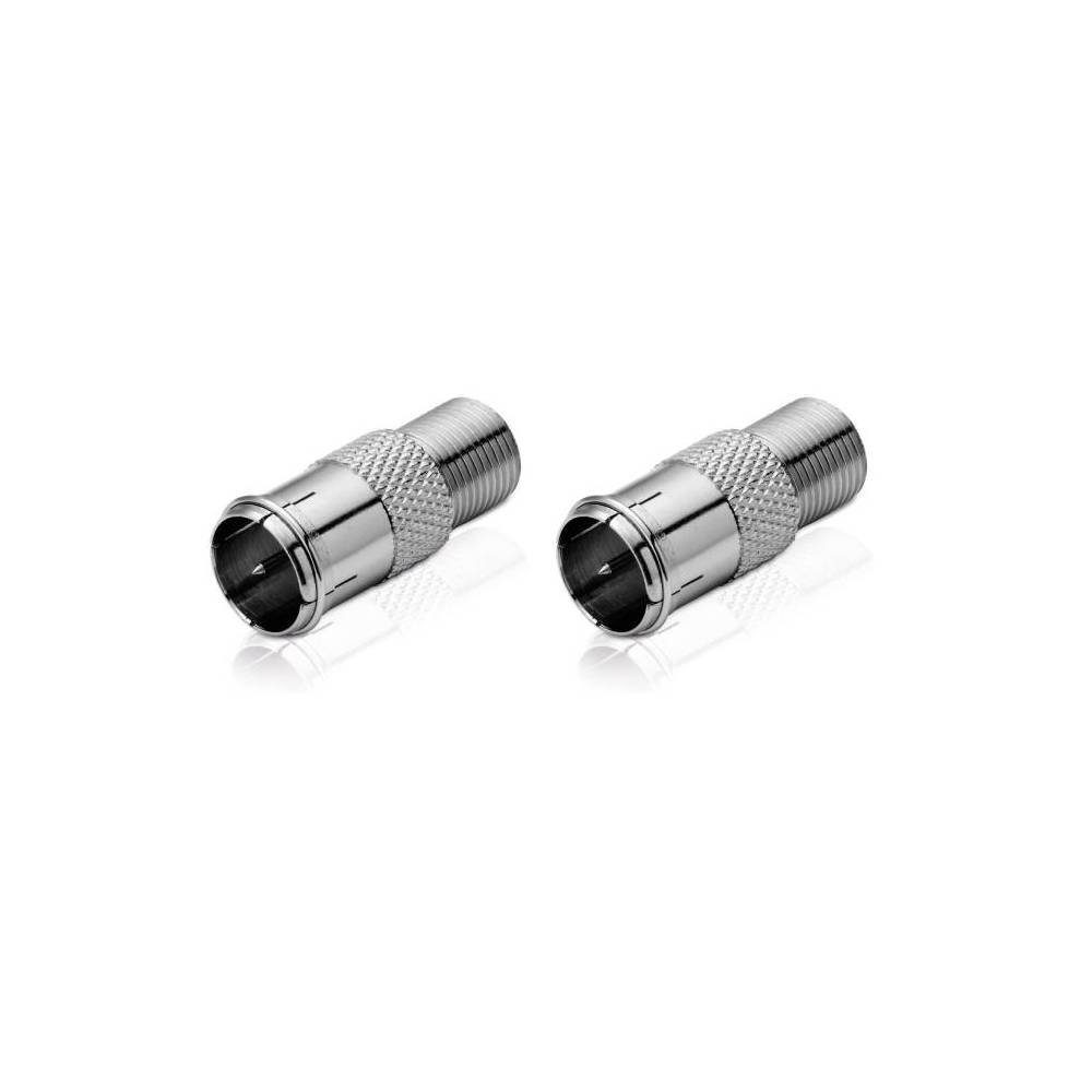 conecto conecto F-Verbinder, F-Kupplung, F-Stecker Quick auf F-Buchse,  Adapter SAT-Kabel, Nickel