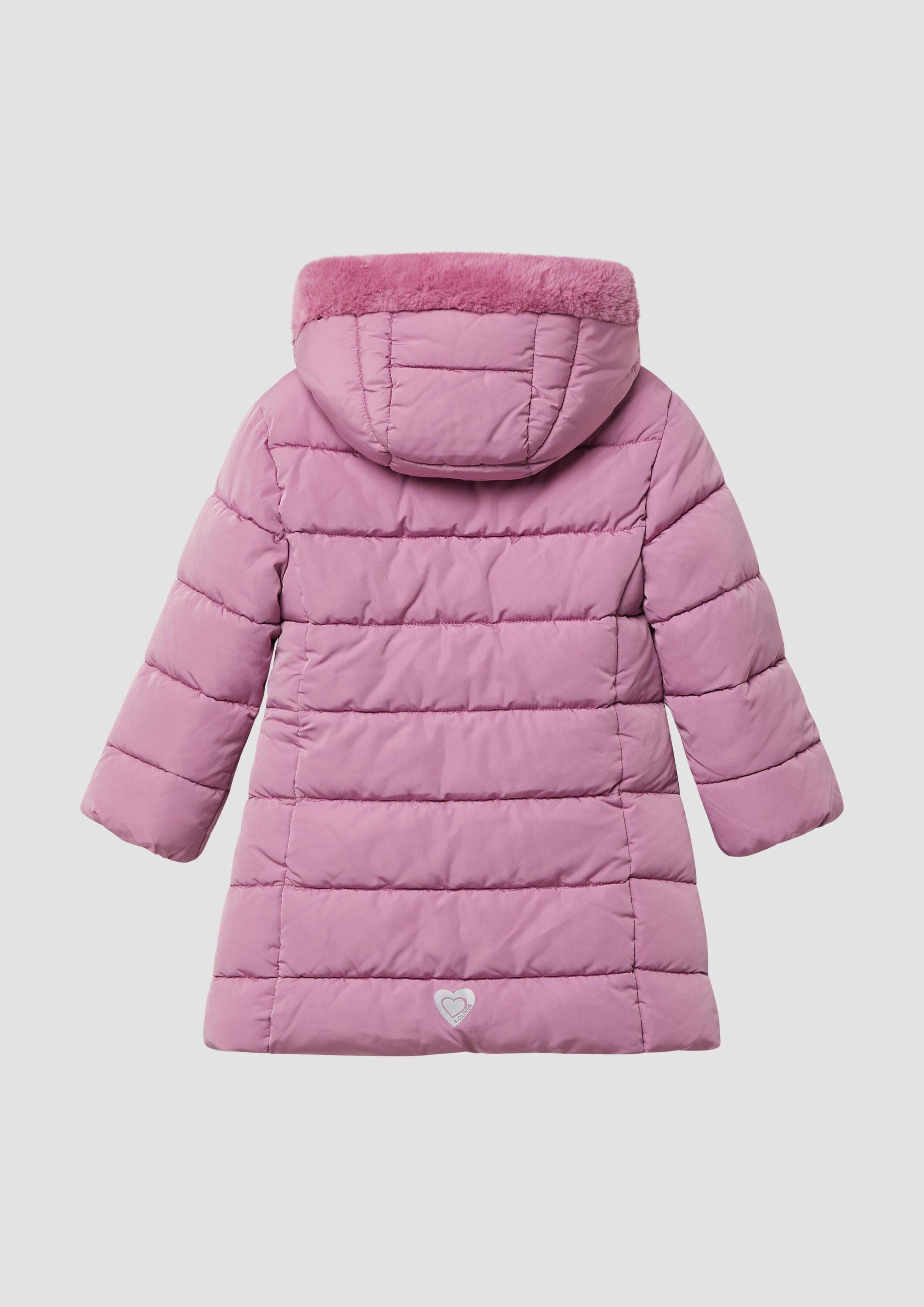 s.Oliver Wintermantel Outdoor-Mantel Wärmender Steppmantel mit Teddyplüsch-Futter