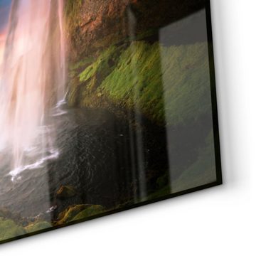 DEQORI Küchenrückwand 'Seljalandsfoss Wasserfall', Glas Spritzschutz Badrückwand Herdblende