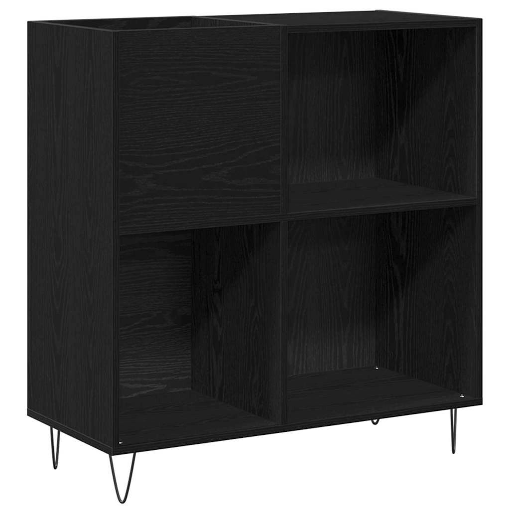 vidaXL Media-Regal, Schallplattenschrank Schwarz Eichen-Optik 85 x 38 x 89 cm