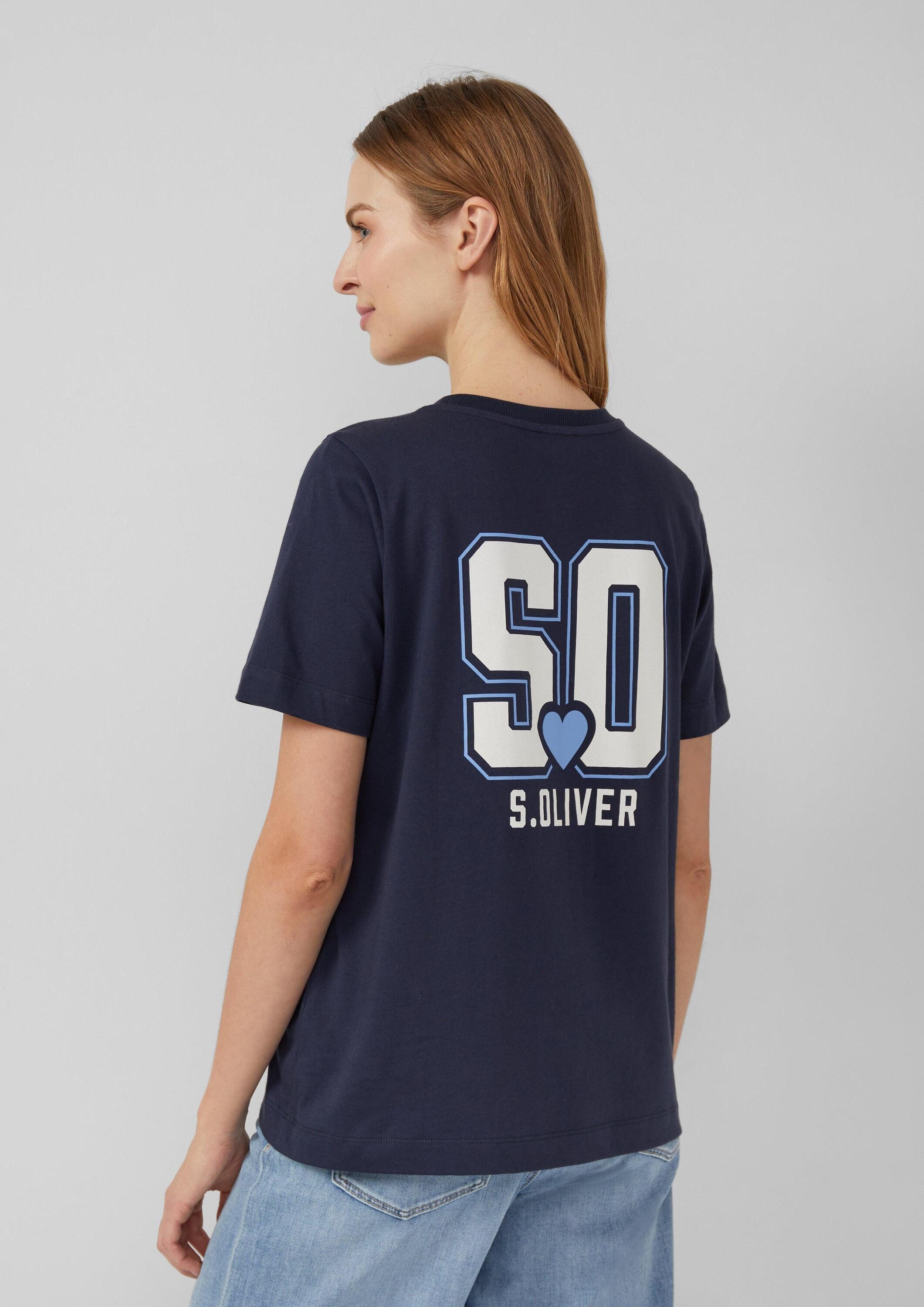 s.Oliver Kurzarmshirt T-Shirt T-Shirt im Relaxed Fit mit Front- und Rückenp günstig online kaufen