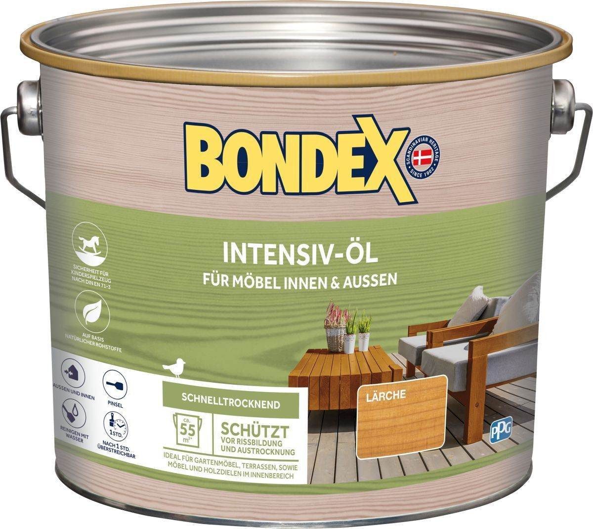 Bondex Holzschutzlasur Intensiv-Öl, 0,75 - 2,5l, wasserbasiert, beschleunigte Trocknung