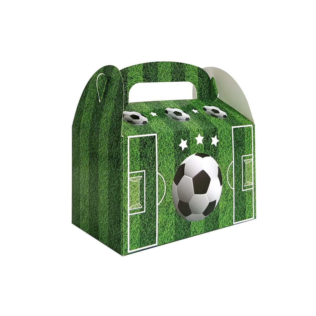 FELIXLEO Papierdekoration 12x Papier Geschenkboxen mit Griff Fußball