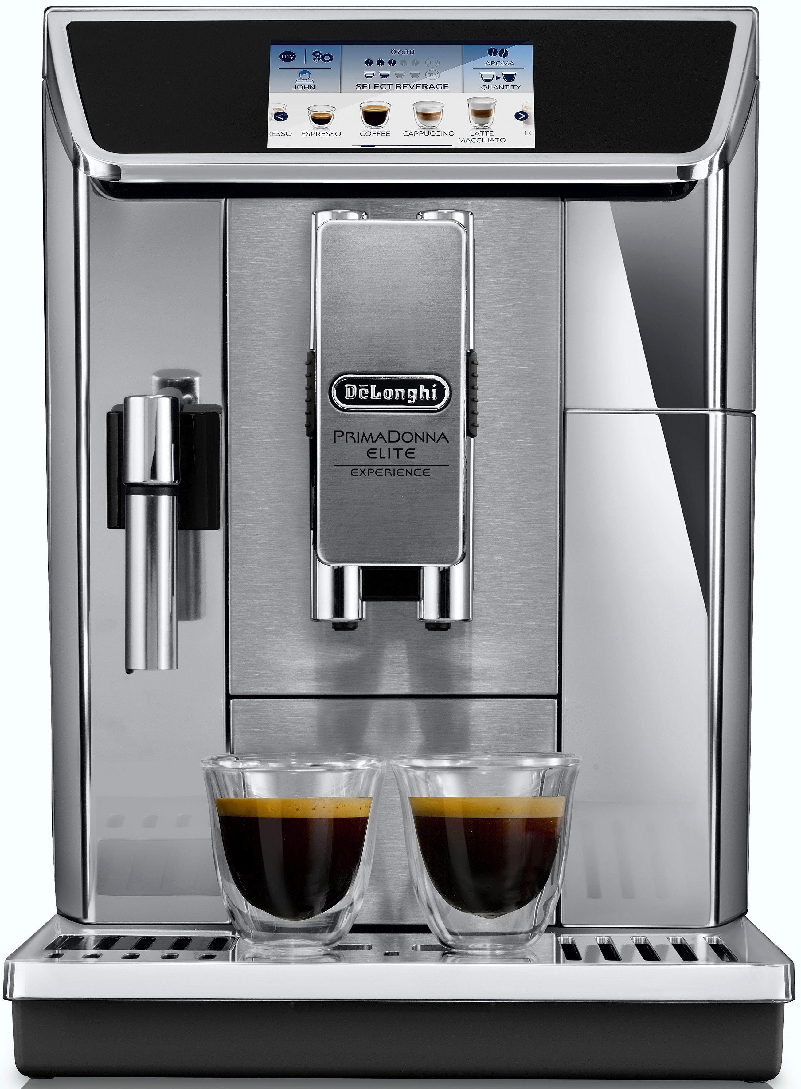 De'Longhi Kaffeevollautomat PrimaDonna Elite Experience ECAM656.85.MS - 18 Rezepte, heiß & kalt, heiße Trinkschokolade, eisgekühlter Kaffee, kalter Milchschaum & mehr