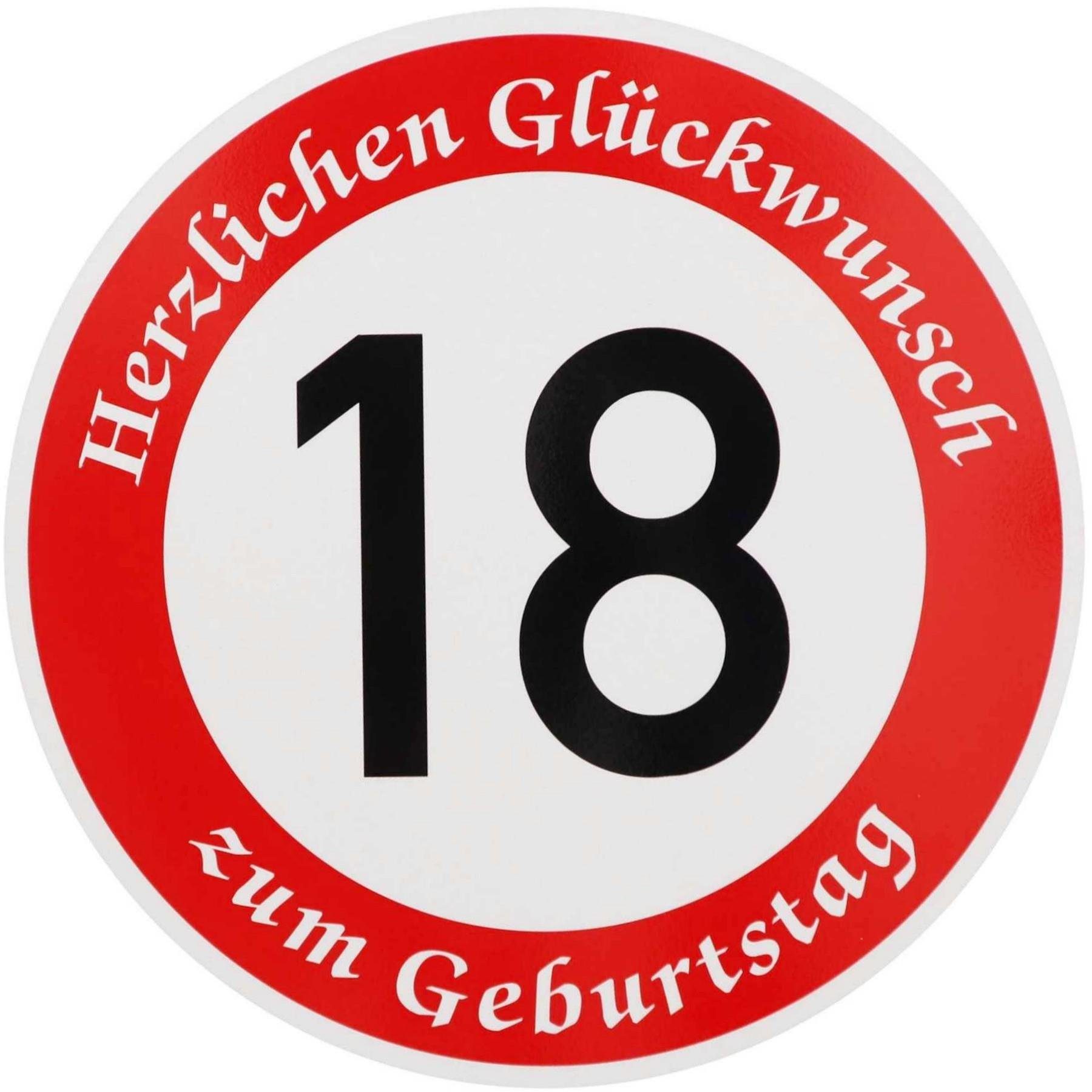 BauSupermarkt24 Verkehrsschild ORGINAL Verkehrszeichen Nr. 250 " 18km/h " mit Geburtstagsgrüßen
