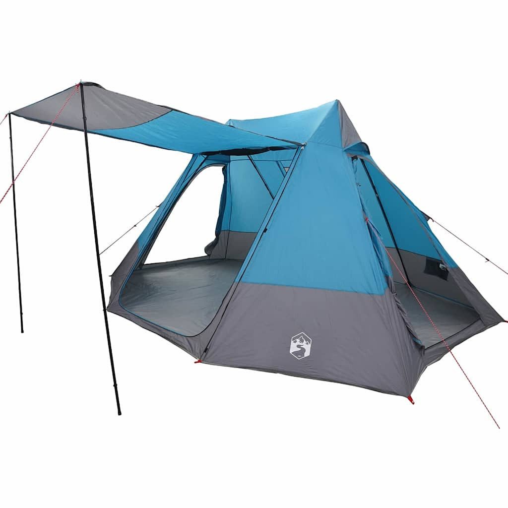 Tunnelzelt Campingzelt mit Dach mit Speicher Blau 482 x 360 x 227 cm Taft