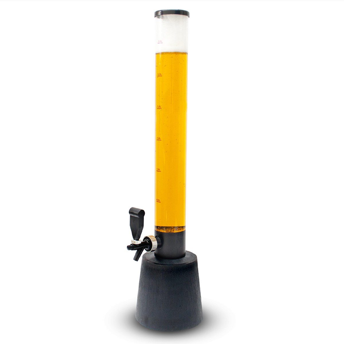 Goods+Gadgets Trinksystem Biersäule mit Zapfhahn Getränkespender Party Fass Bier Tower