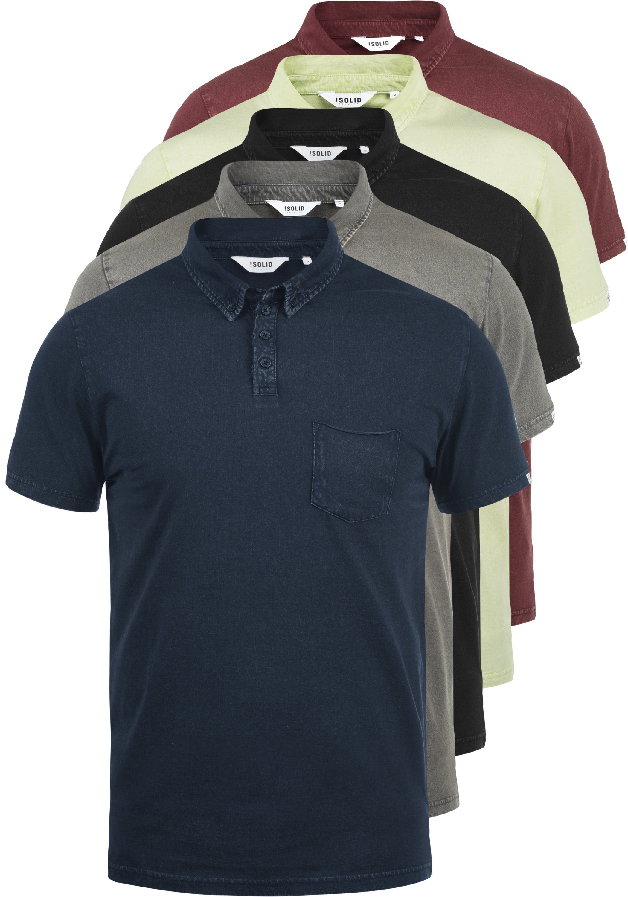 Solid Poloshirt SDPat Look-Effekt Seacrest Polo Used mit (3051)