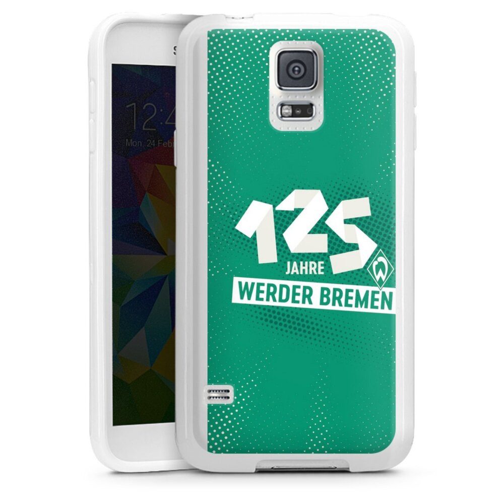 DeinDesign Handyhülle 125 Jahre Werder Bremen Offizielles Lizenzprodukt, Samsung Galaxy S5 Silikon Hülle Bumper Case Handy Schutzhülle