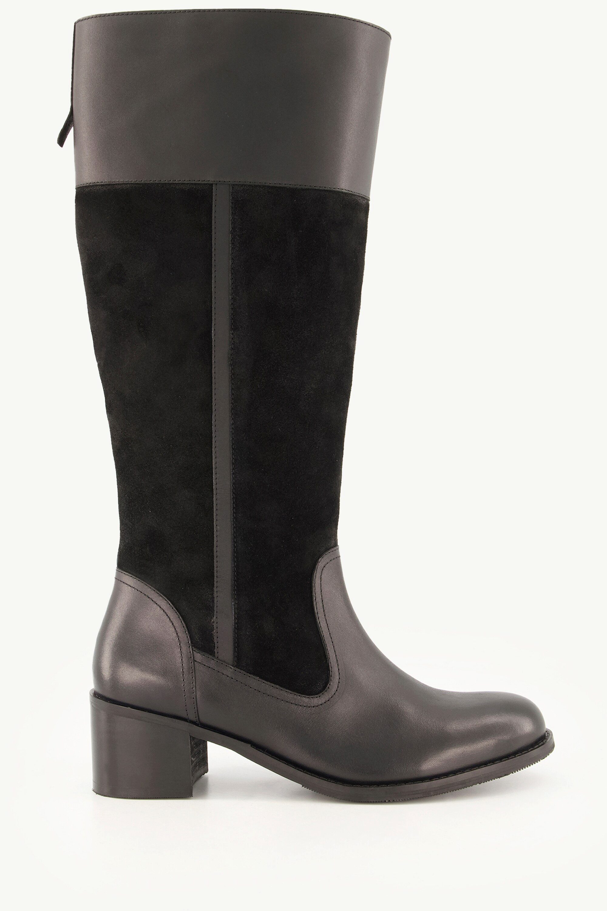 Ulla Popken Lederstiefel XXL-Schaft Zipper Veloursleder günstig online kaufen