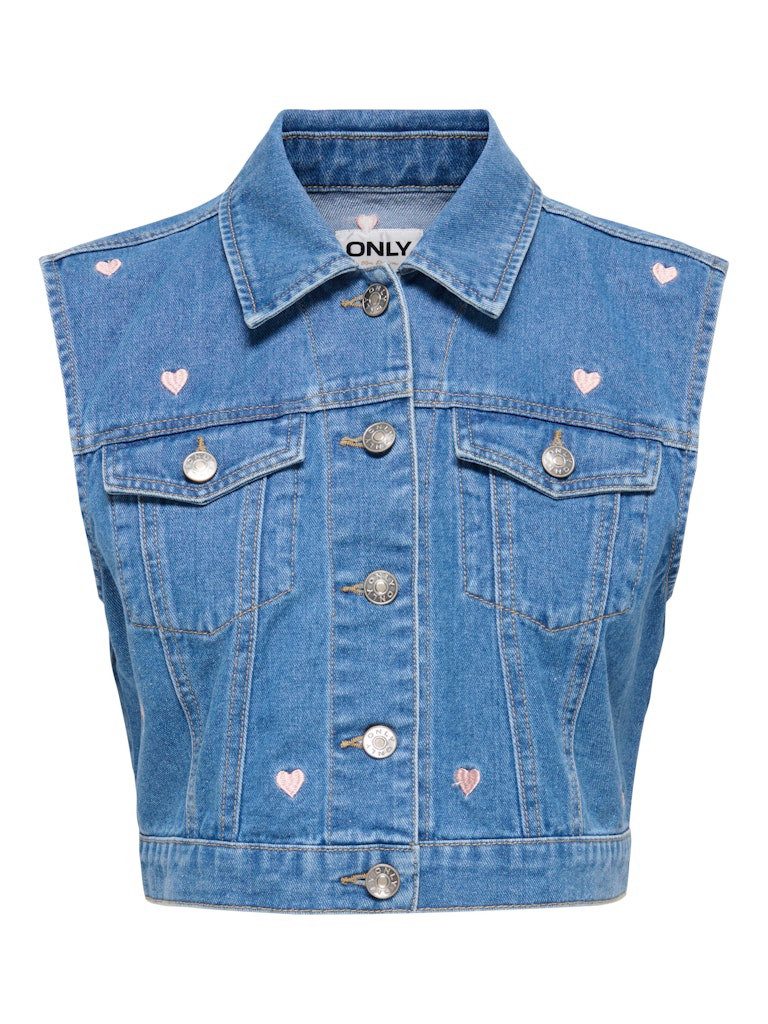 ONLY Shirtweste ONLVEGA S/L HEART EMB DNM WAISTCOAT
