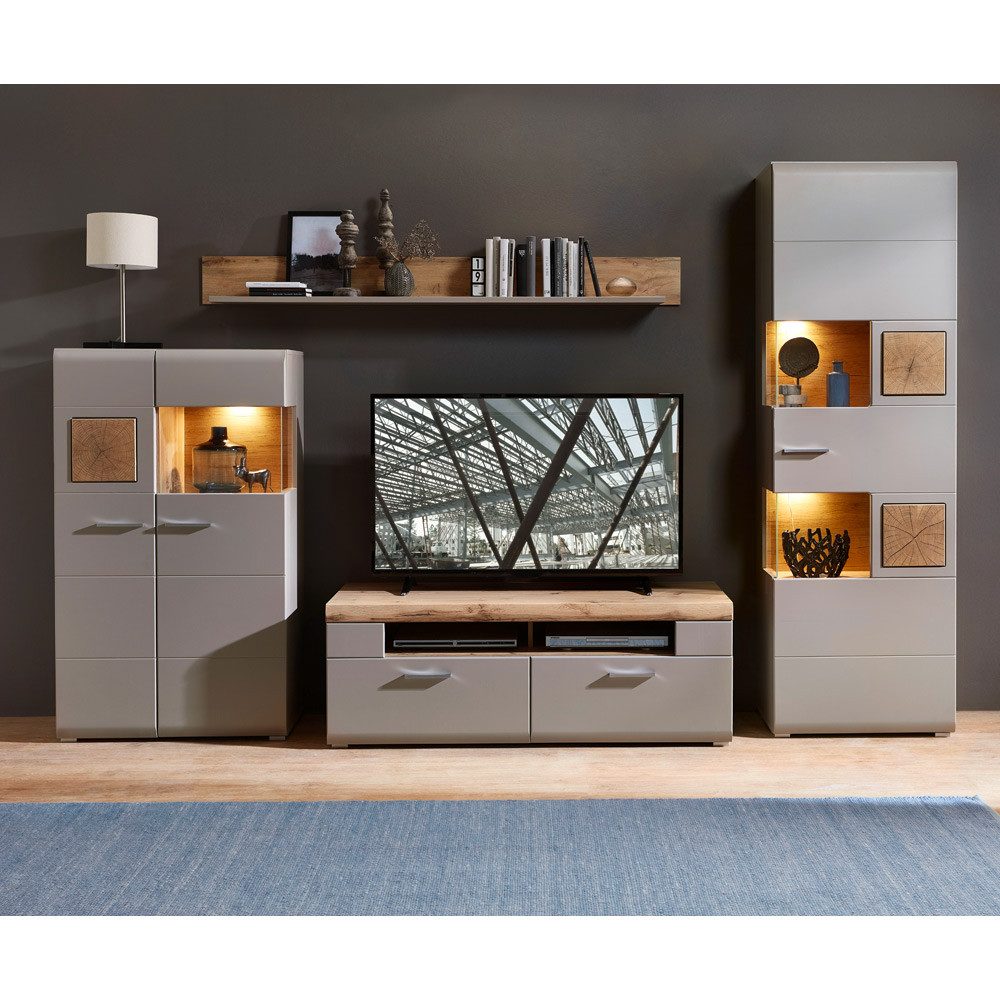 Lomadox Wohnwand FARO-36, (4-St), in basalt günstig online kaufen