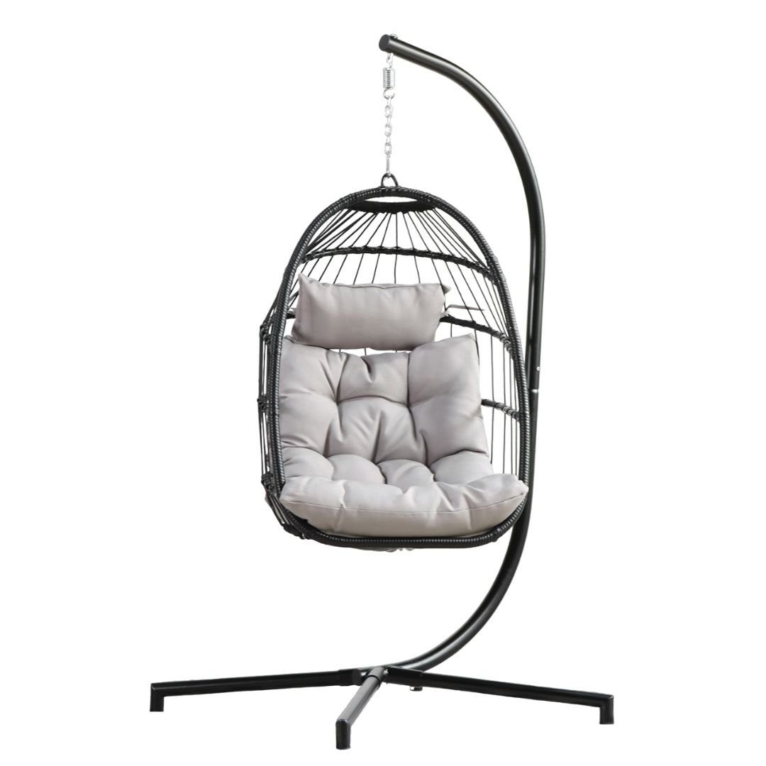 Topanbieter999 Hängesessel (Hängesessel mit Gestell und Kissen), maximale Belastbarkeit: 120 kg