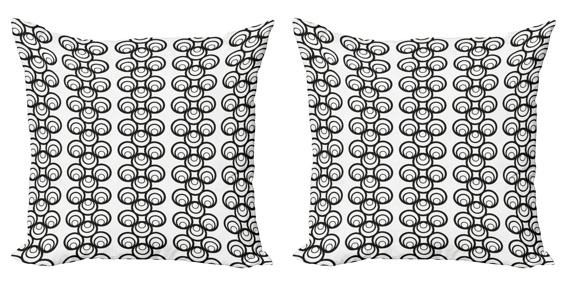 Stück), Modern (2 Monotone Doppelseitiger Kreise Accent Abstrakt Grafik Kissenbezüge Digitaldruck, Abakuhaus
