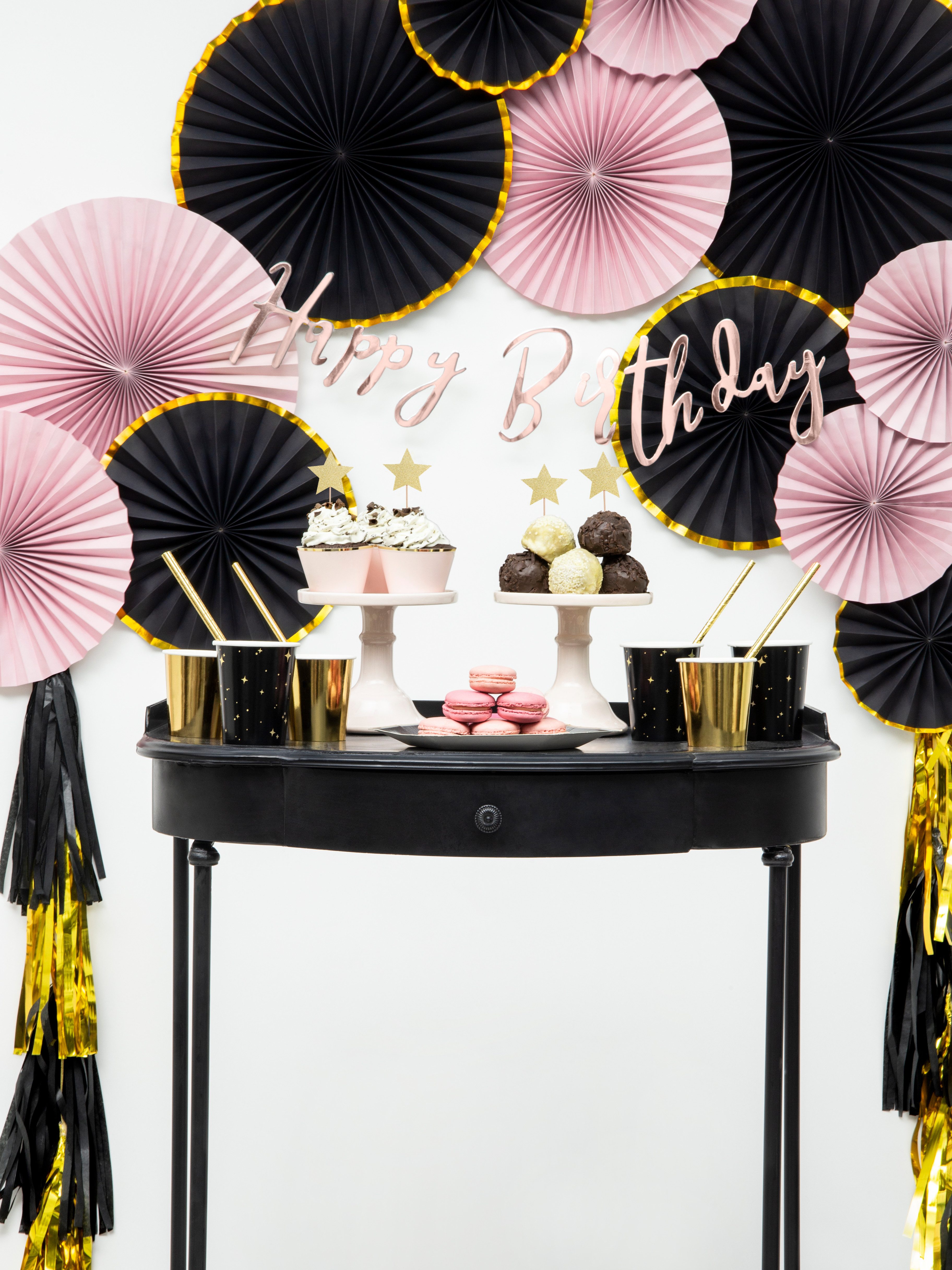 partydeco Hängedekoration Banner 'Happy Birthday' rosegold, 16.5x62cm