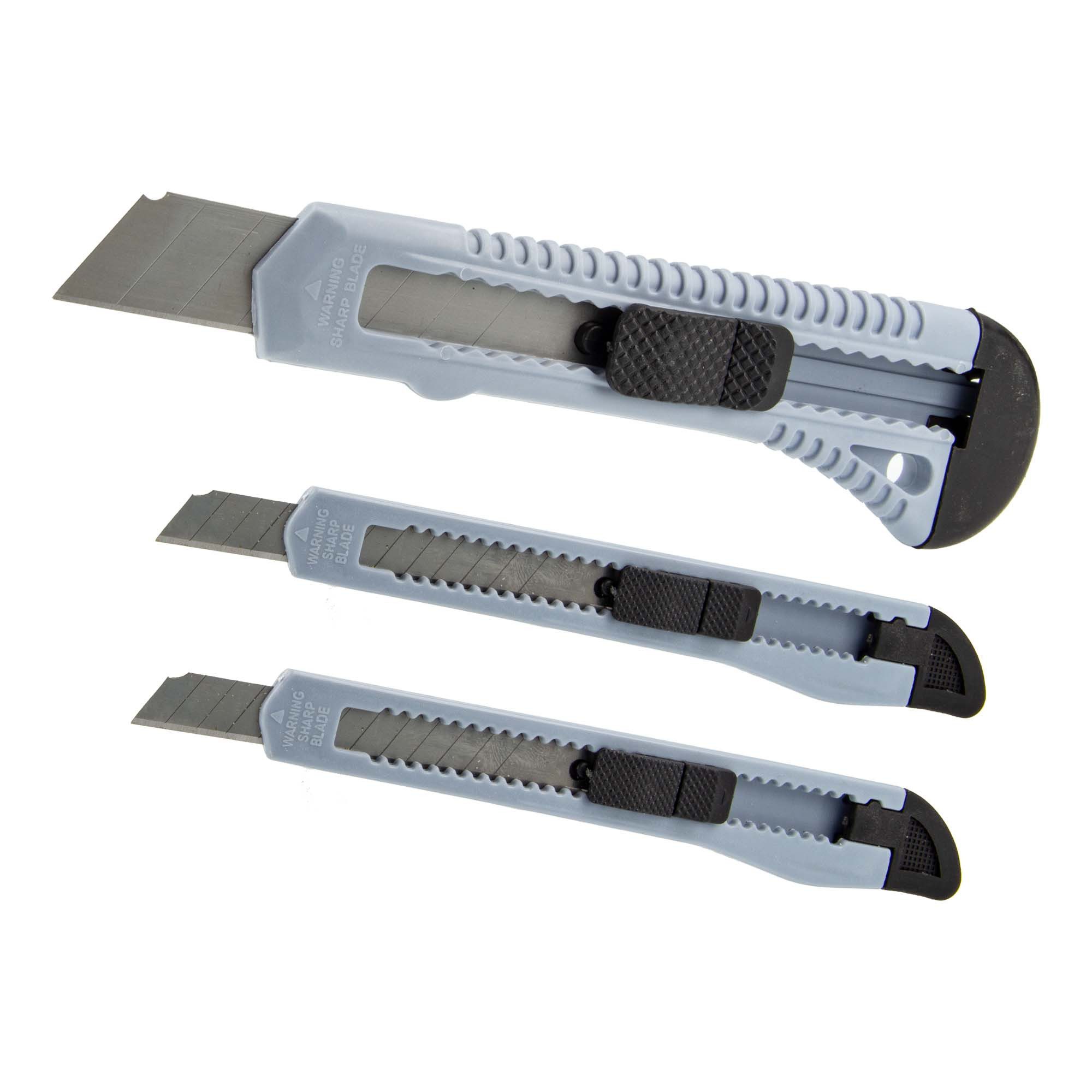 MASTERPROOF PROFESIONAL Cuttermesser Cuttermesser Set 3-tlg. Abbrechmesser 1x18mm + 2x9mm
