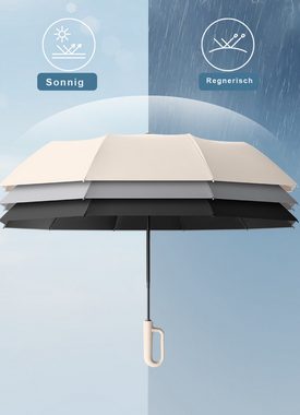 Coonoor Taschenregenschirm Vollautomatischer D-Ring-Regenschirm, Reise-faltbarer automatischer Dreifachschirm, UV-Schutz, windfest