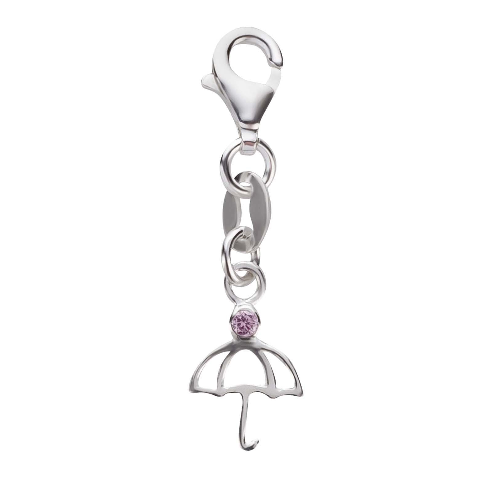 schmuck23 Charm-Einhänger Charm Anhänger Regenschirm 925 Silber (1-tlg), Für Armband, Halskette oder Schlüsselanhänger | Charm-Anhänger