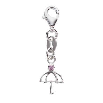 schmuck23 Charm-Einhänger Charm Anhänger Regenschirm 925 Silber (1-tlg), Für Armband, Halskette oder Schlüsselanhänger