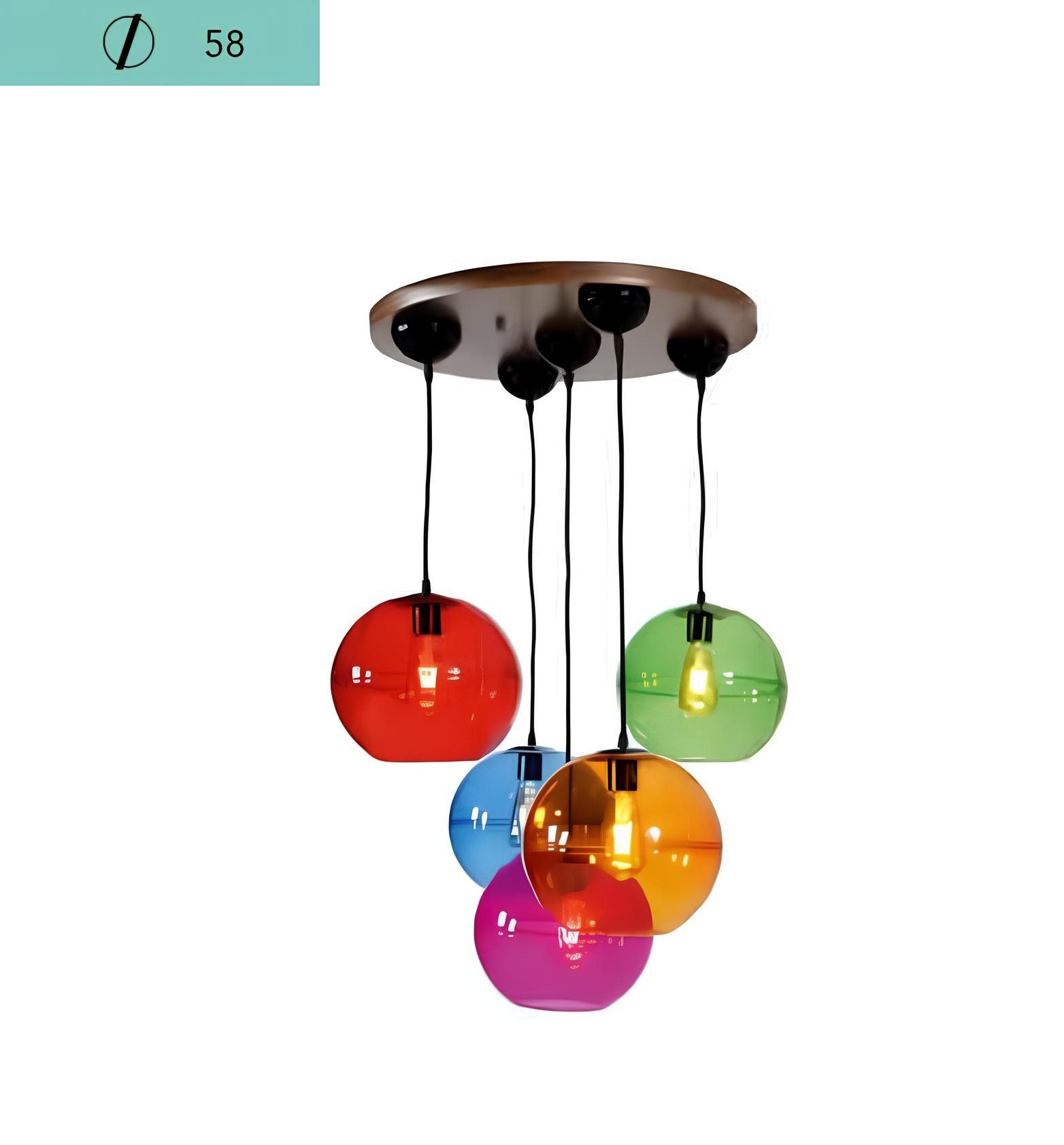 JVmoebel Hängeleuchte Bunte Hängeleuchte aus Metall in Silber mit modernem Design, Made in Europa