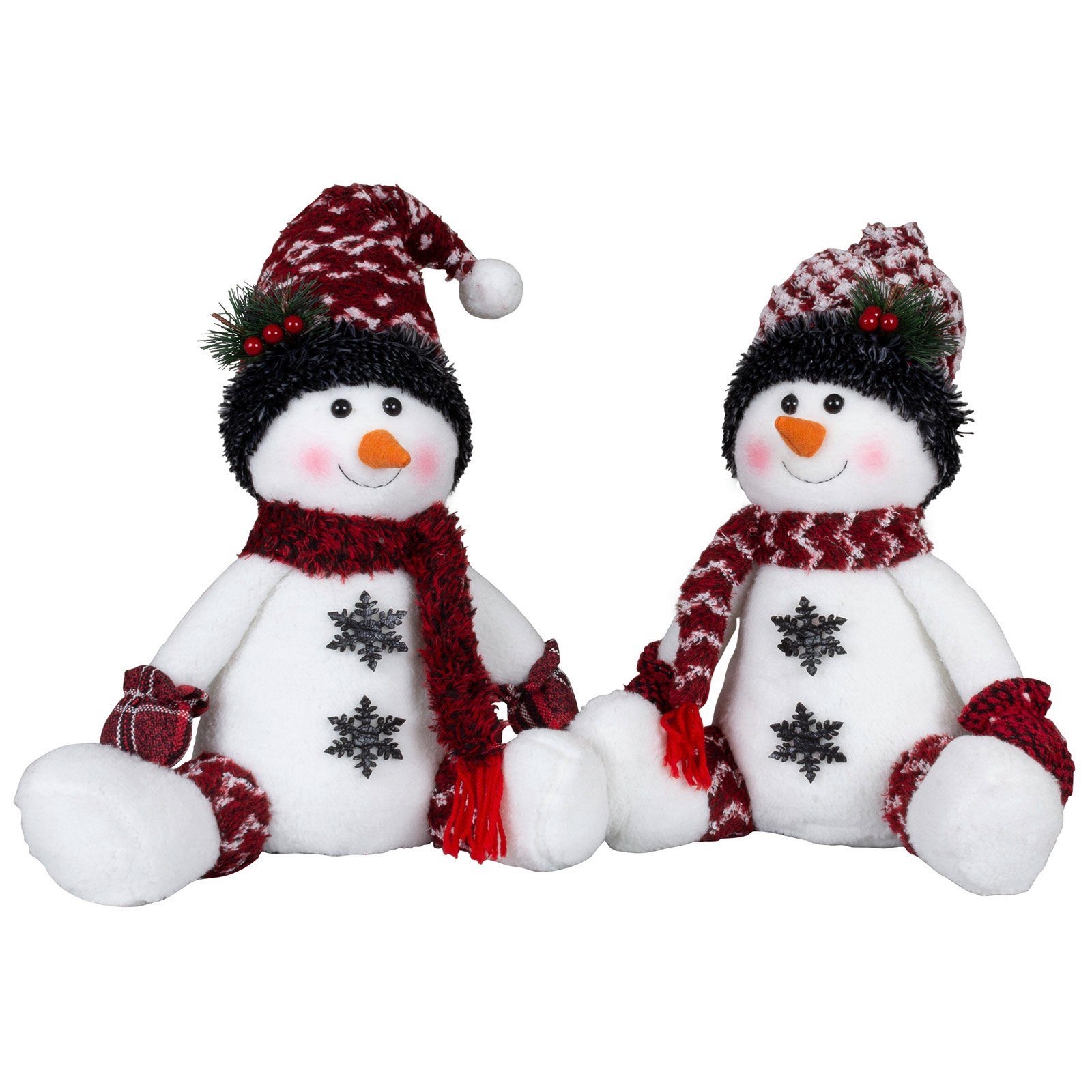 Christmas Paradise Weihnachtsfigur Schneemann Paar, Deko Figur groß 36cm (50cm) (2 St), 2er Set