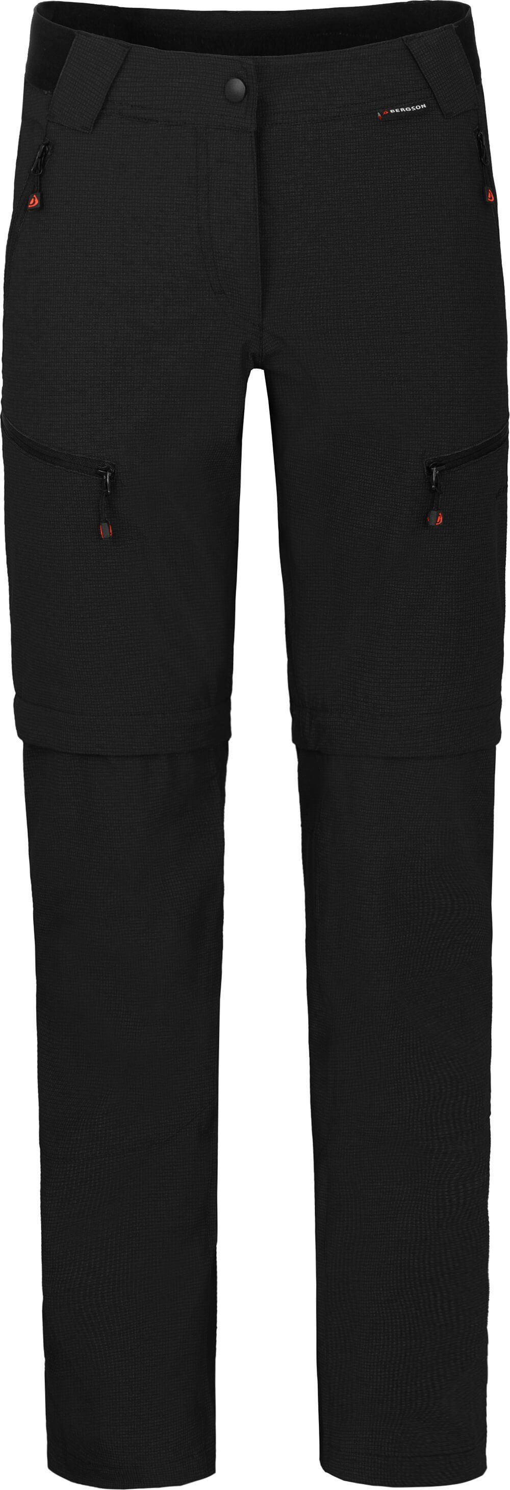 Bergson Outdoorhose PORI Zipp-Off Damen Wanderhose, robust, elastisch, Normalgrößen, schwarz