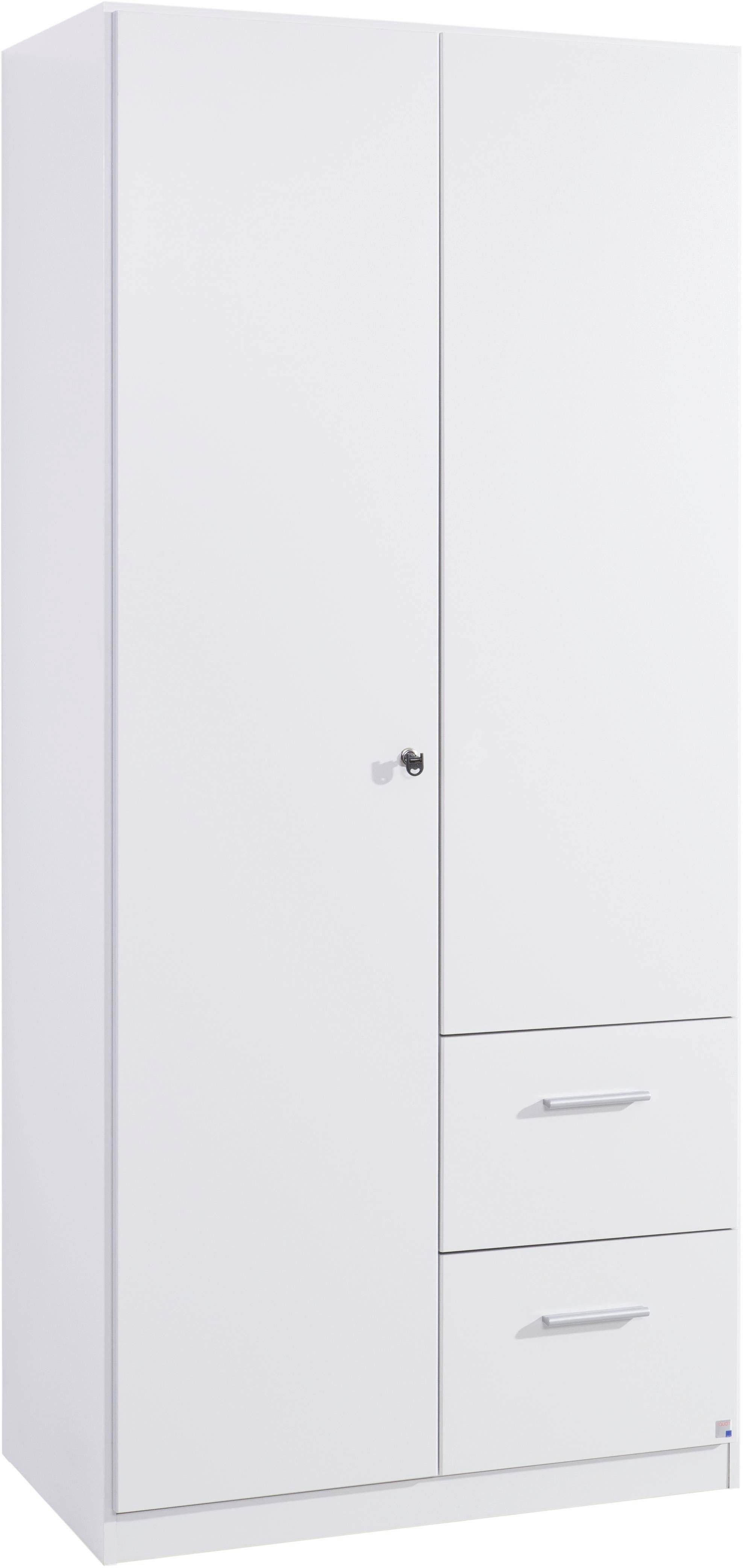 rauch Drehtürenschrank Kleiderschrank Schrank Garderobe Schlafzimmer Büroschrank BUCHHOLZ (mit Schloss, in Breite 90, 135 und 180 cm) viel Stauraum, durchgehende Tür abschließbar MADE IN GERMANY