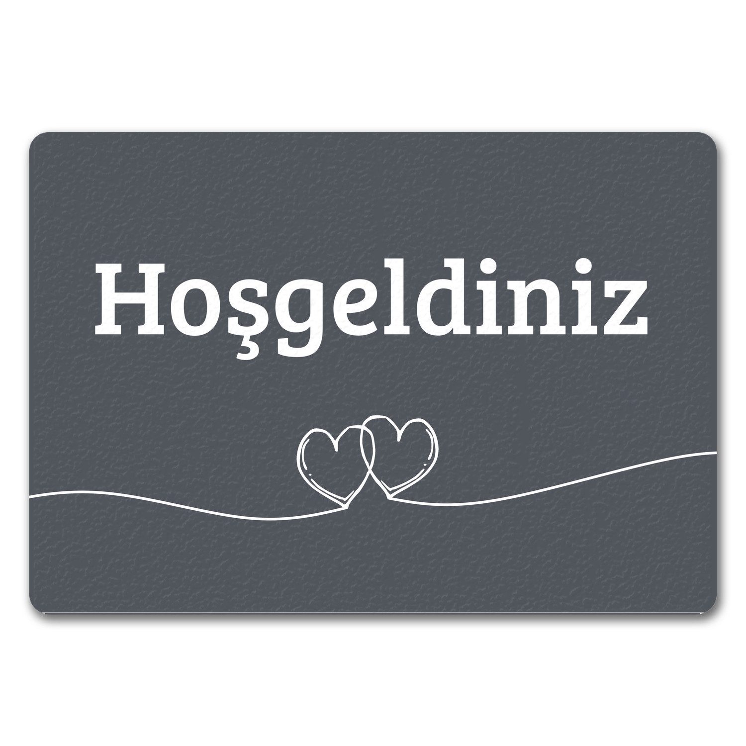 speecheese Fußmatte Fußmatte Hosgeldiniz türkisch in dunkelgrau mit Herzen günstig online kaufen