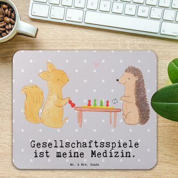 Mr. & Mrs. Panda Mauspad Eichhörnchen Gesellschaftsspiele Medizin - Grau Pastell - Geschenk, S (1-St)
