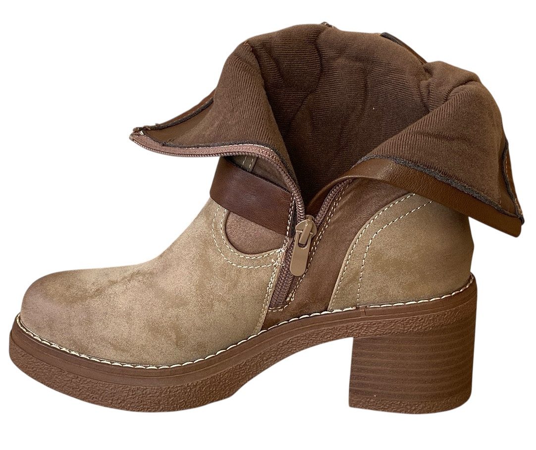 Pogolino 2530 Stiefelette Damen Stiefeletten Absatz ungefüttert mit Reißverschluss