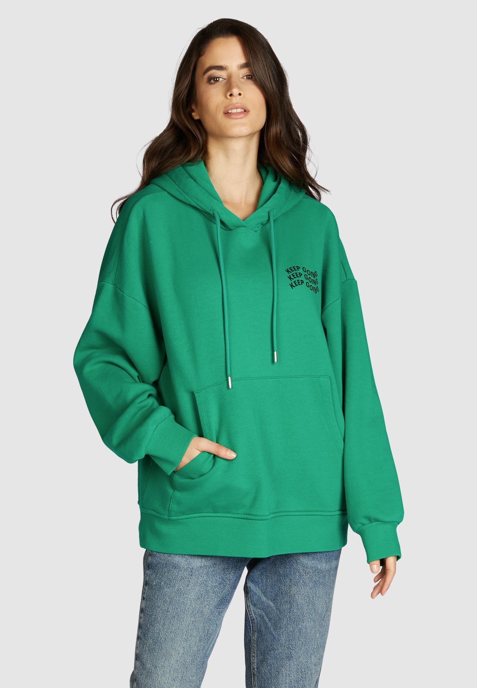 MARC AUREL Sweatshirt mit "Keep Going" Print green varied | Sweatshirts