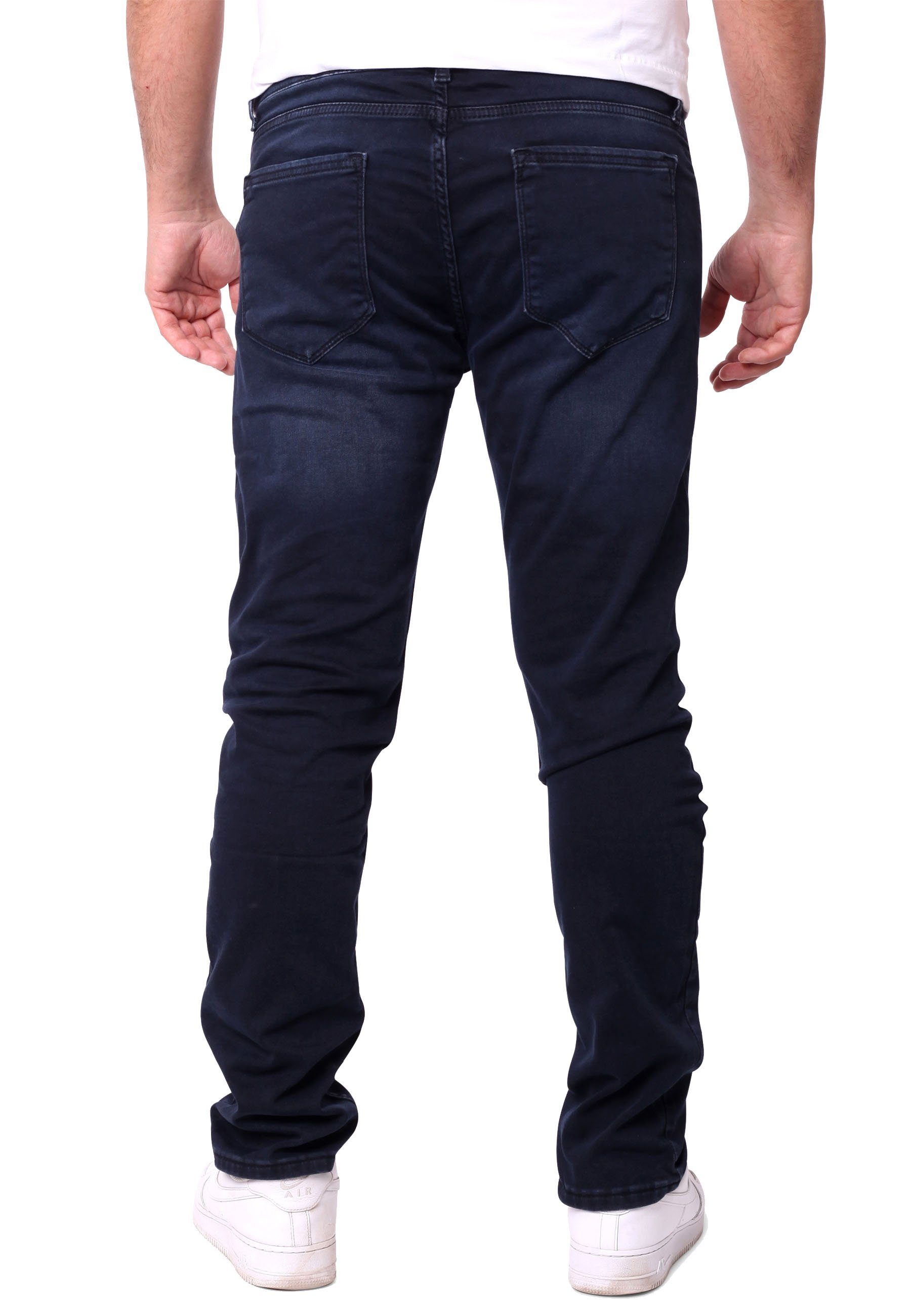 Slim Stretch Fit - Jeans dunkelblau Reslad Sweatjeans Hose Stretch Denim in Jeansoptik Herren Slim Fit Reslad Sweathose l Stretch-Jeans