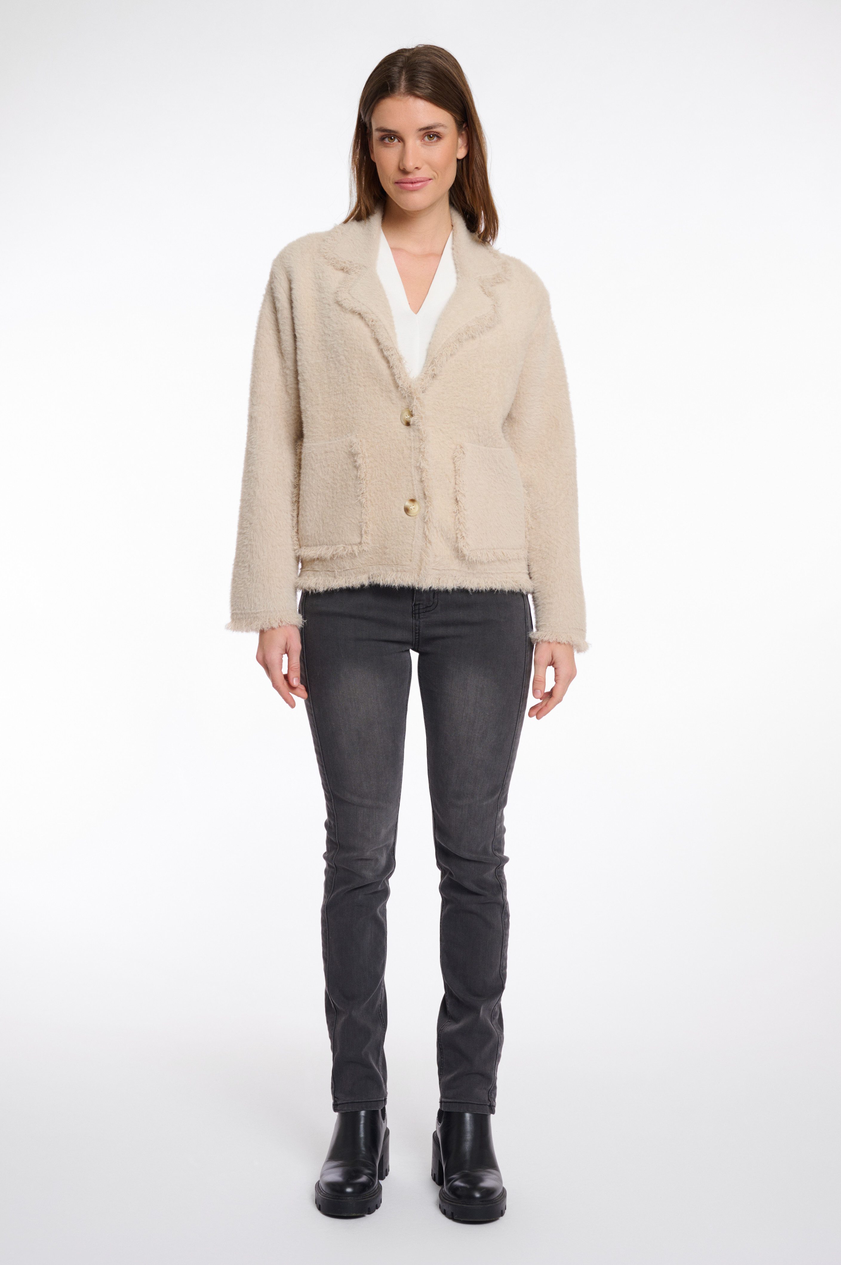 Rino & Pelle Bouclèjacke SENA mit Revers Kragen – Bild 3 von 4