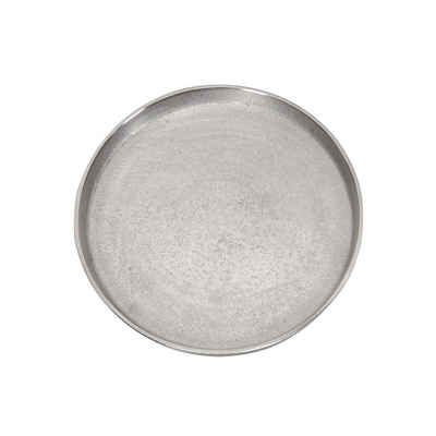 Posiwio Декоративная тарелка Декоративная тарелка NEWMAN silber aus Aluminium Metallteller D20cm Kerzenteller