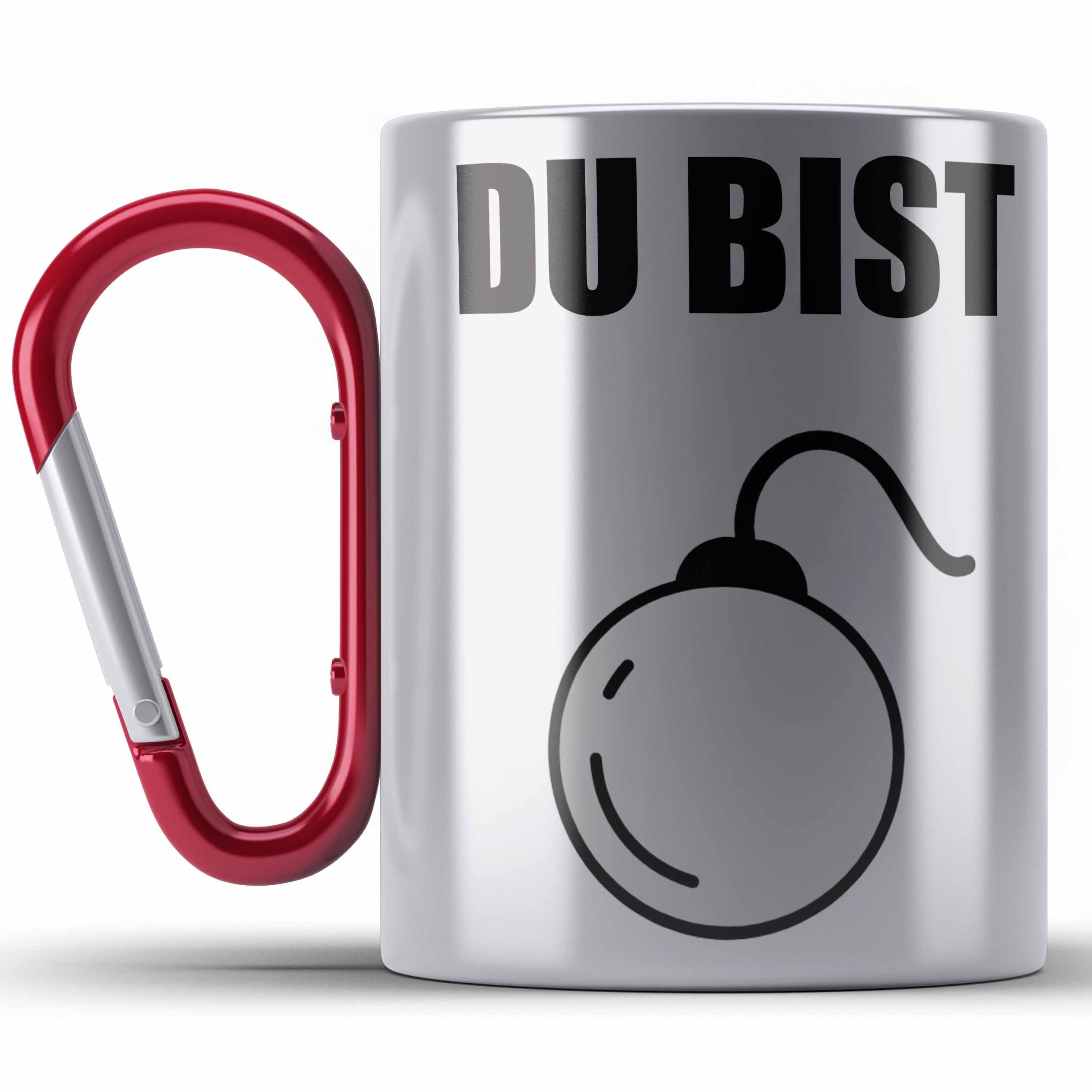 Trendation Thermotasse Du Bist Bombe Lustige Edelstahl Tasse mit Spruch