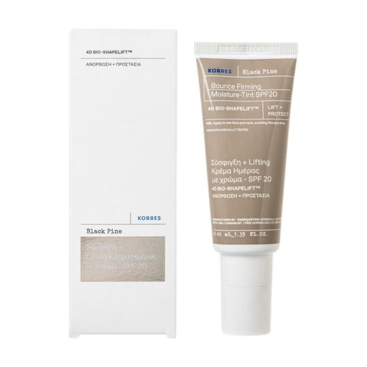 Korres Gesichtspflege Black Pine 4D BioShapeLift Straffende Feuchtigkeitscreme SPF20, für Alle Hauttypen
