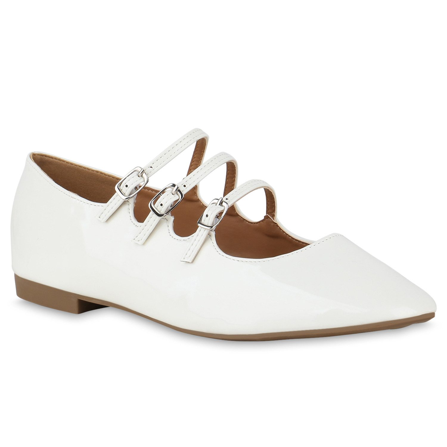VAN HILL 841167 Ballerina Damen Riemchenballerinas Балетки Klassisch Lack Freizeit
