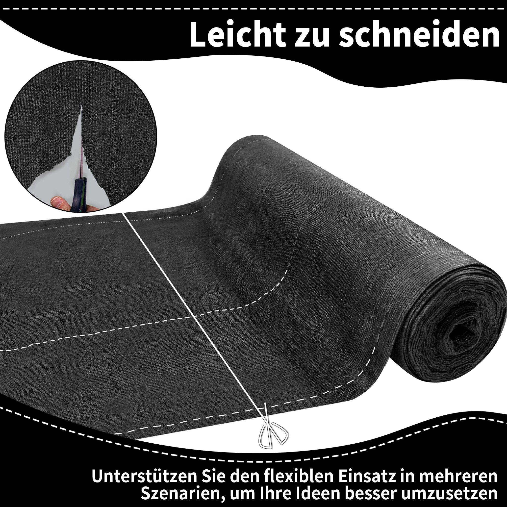FIVMEN Balkonsichtschutz Zaunblende Sichtschutz Schattiernetz Sonnen-Windschutz mit Kabelbinder (Länge: 10 Meter, Höhe optional) für Zaun Balkon Sportplatz, Gar – Bild 5 von 5