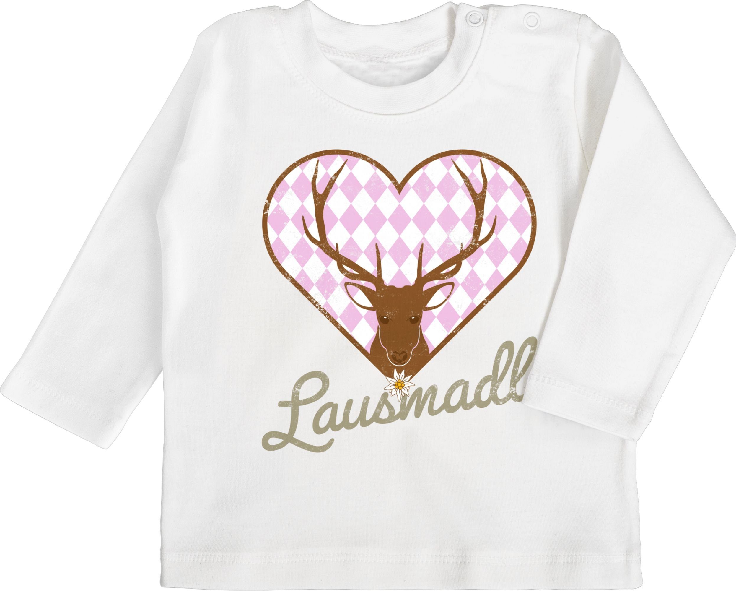 1 Weiß Outfit Shirtracer Hirsch für T-Shirt Oktoberfest Baby Lausmadl Mode