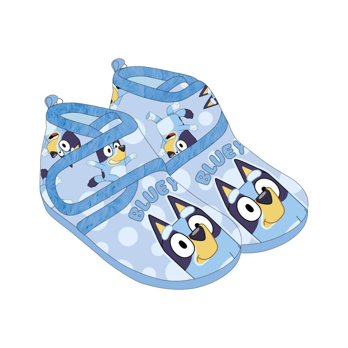 Bluey Bluey Dots Домашняя обувь Kinder 23–28 Pantoffeln rutschfest Pantoffel