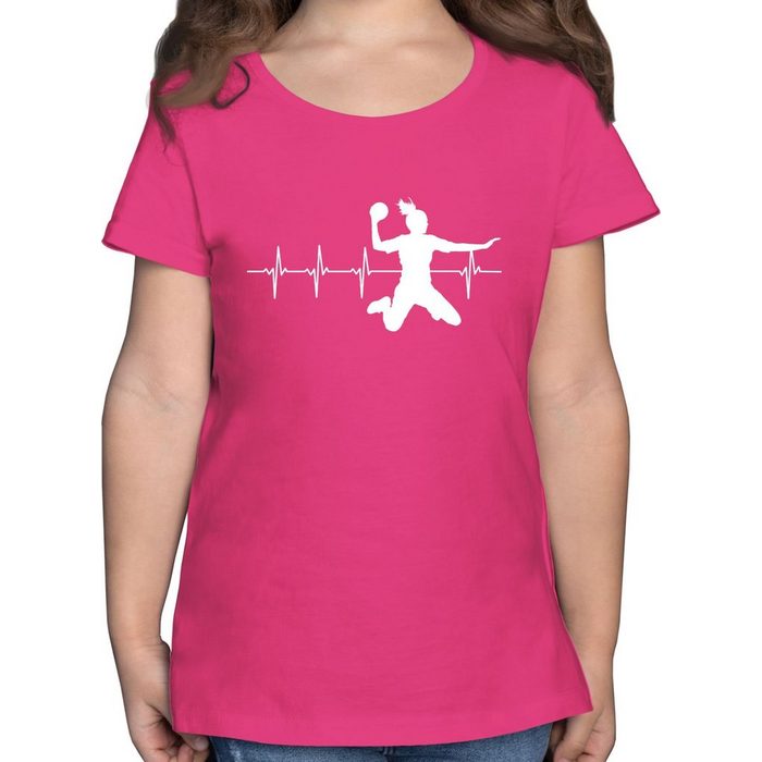 Shirtracer T-Shirt Handball Herzschlag für Damen - Kinder Sport Kleidung - Mädchen Kinder T-Shirt handball em - t shirt mädchen