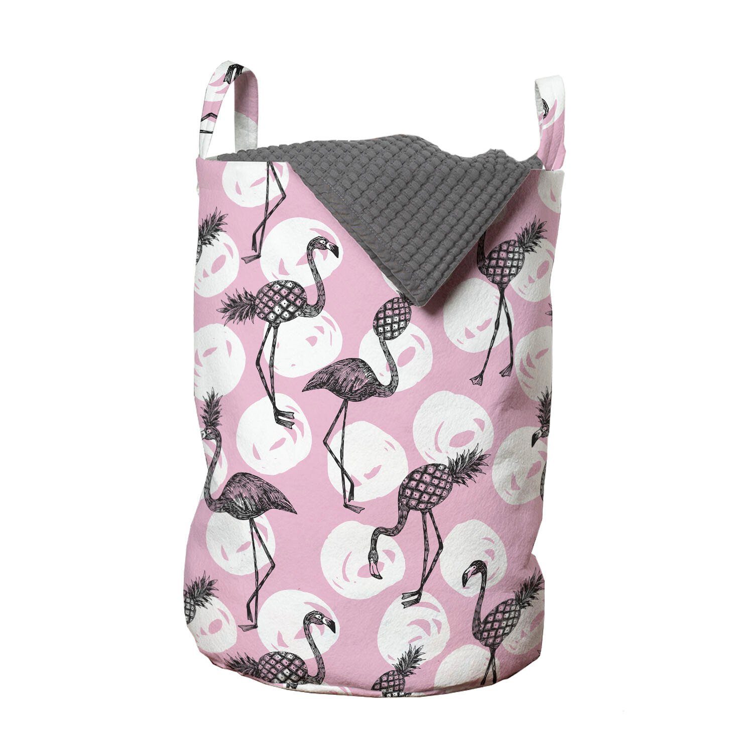 Wäschesäckchen Wäschekorb Waschsalons, Abakuhaus Vögel Kordelzugverschluss Flamingo Griffen mit Moderne für Exotische