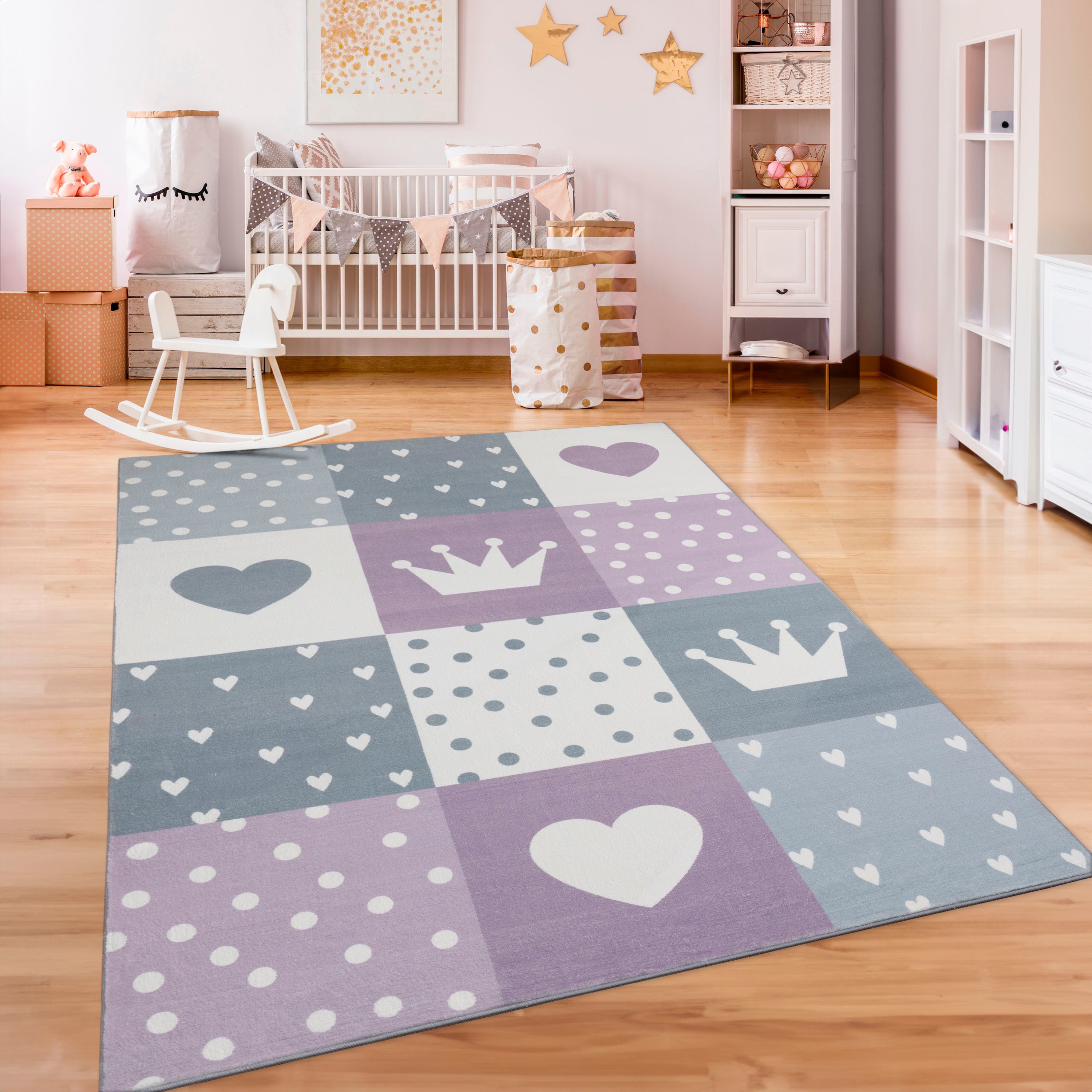 Paco Home Kinderteppich »Eliz 391«, rechteckig, 12 mm Höhe, Kurzflor, Spiel günstig online kaufen