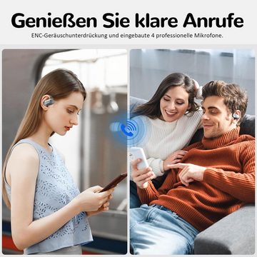 Ownhut Bluetooth 5.3, Touch-Steuerung Kabellose Sport Open-Ear-Kopfhörer (DSP-Bassverbesserung und 16,2-mm-Lautsprecher für kräftigen, klaren Sound., mit Open Bass, 50 Stunden Laufzeit, Begleiter im Büro Freizeit & Sport)